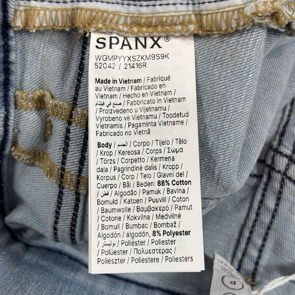 Spanx Pull On Denim Short Women's Small Blue Turner Wash 7" Inseam NWT - Picture 9 of 10